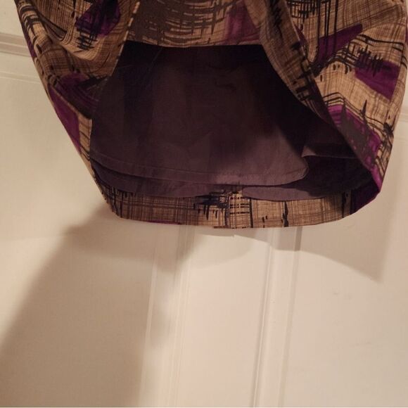 Merona brown and purple lined skirt with pockets - Picture 4 of 5